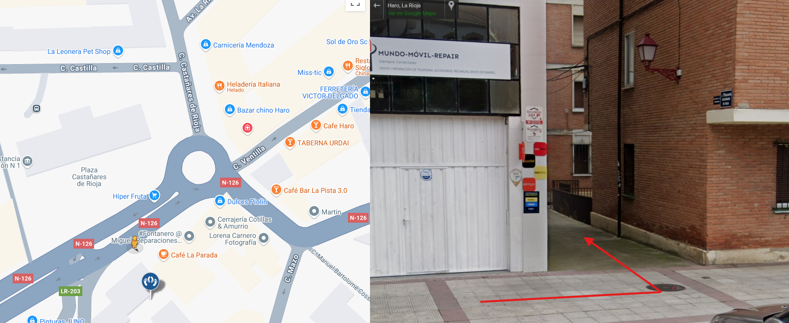 Esquina detrás del edificio en la acera opuest - Haro