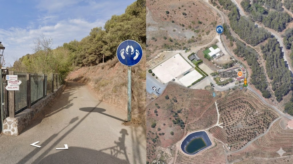 Camino de tierra enfrente de la señal del Club - Málaga