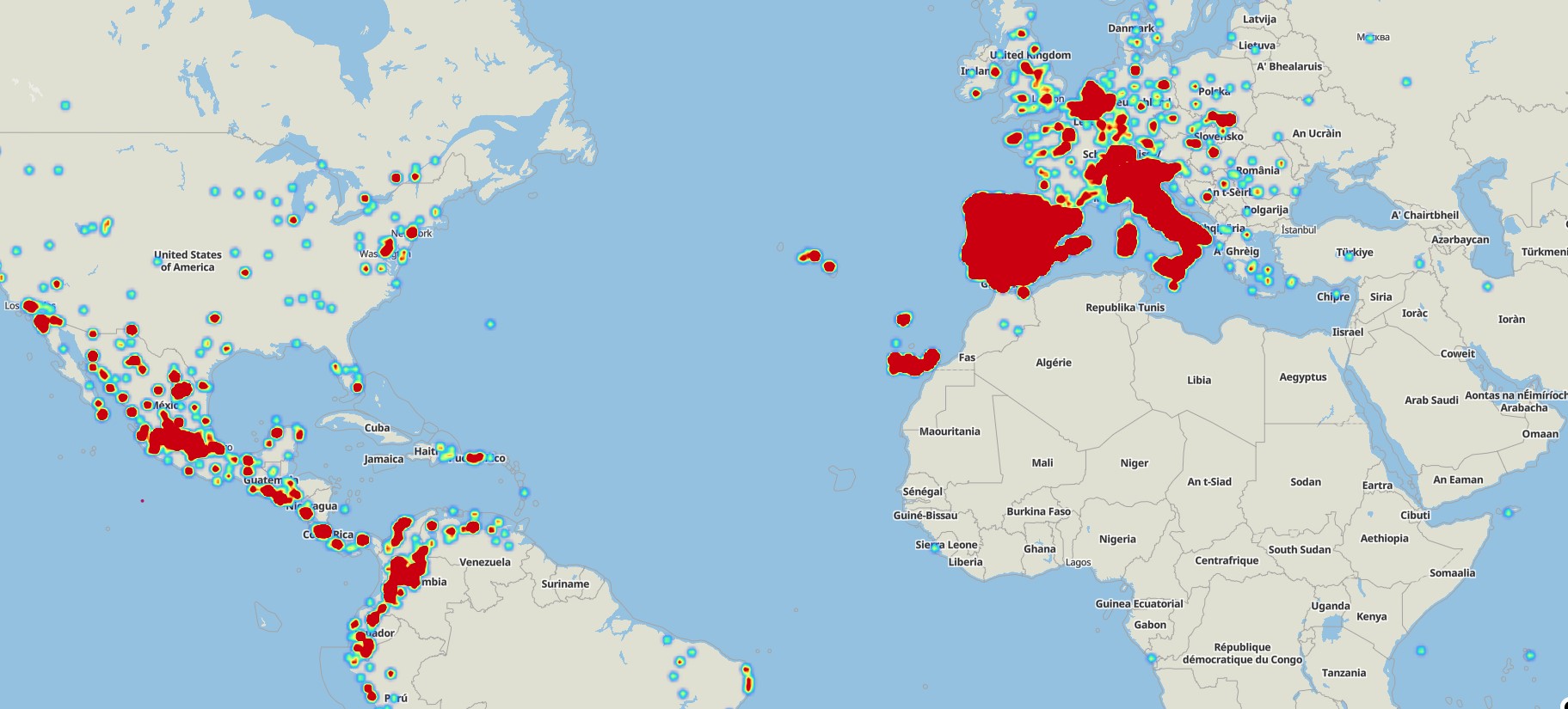 Heatmap de picaderos